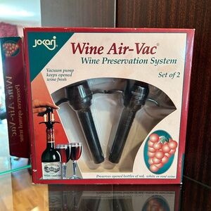 Wine Jokari Air-Vac Preservation System Set of 2, Pump Keeps Opened Wine Fresh
